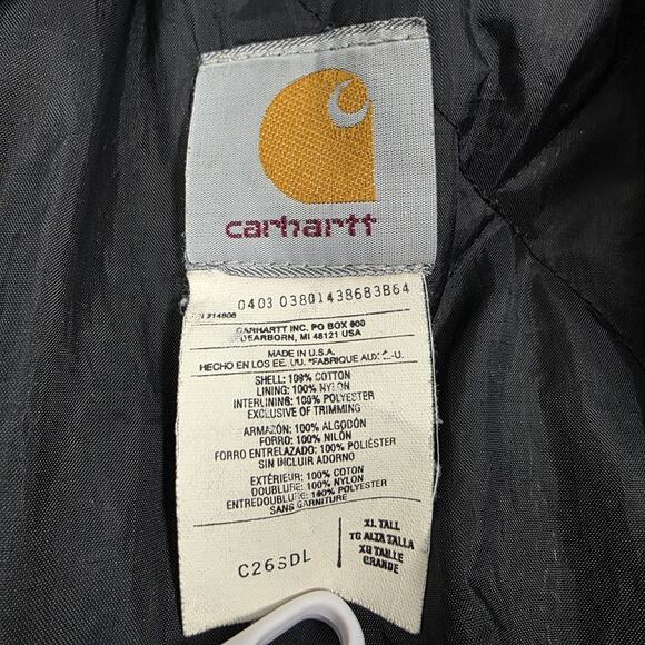 Carhartt Jacket Mens XLT Brown C26 Duck Canvas Quilted Workwear chore jacket - Picture 14 of 16
